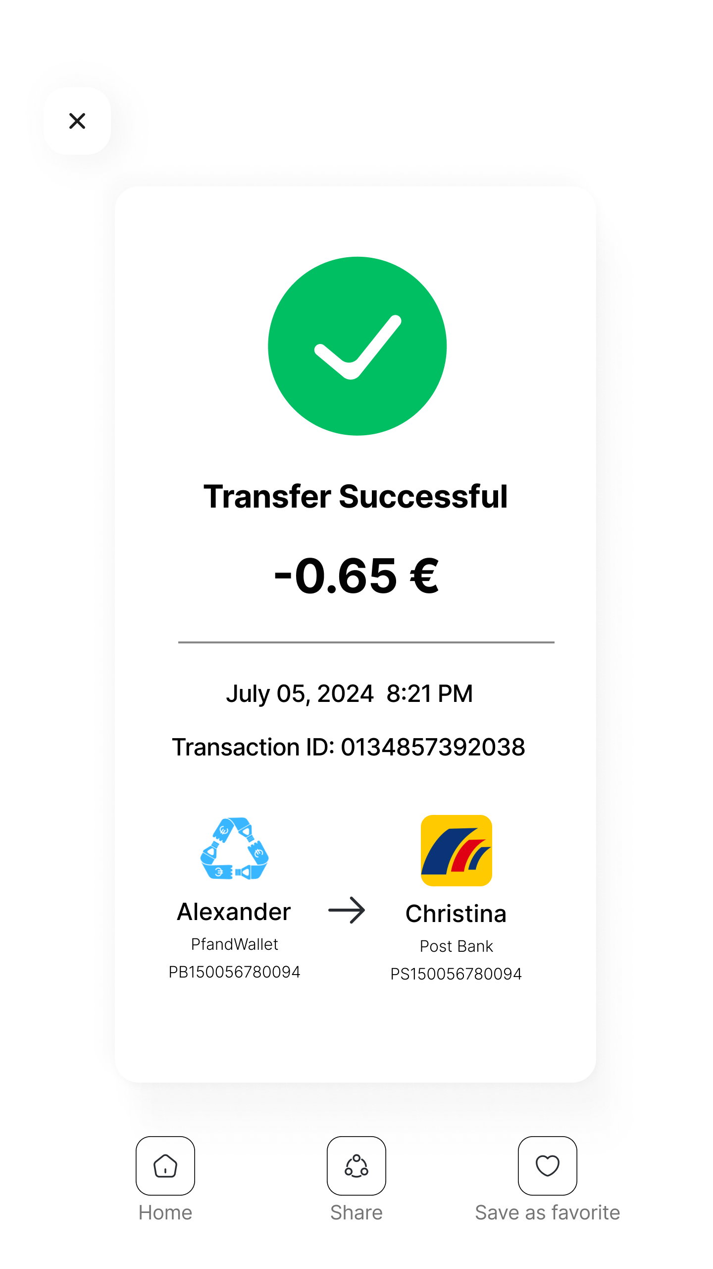 Transactions final iteration screen 3
